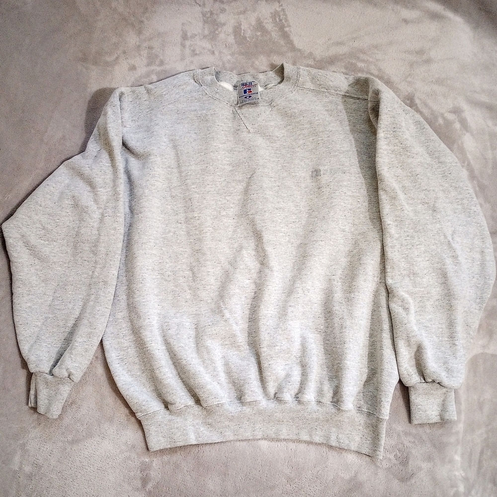 Vintage 90s Russell Athletic Cotton Rich Grey Sweatshirt M